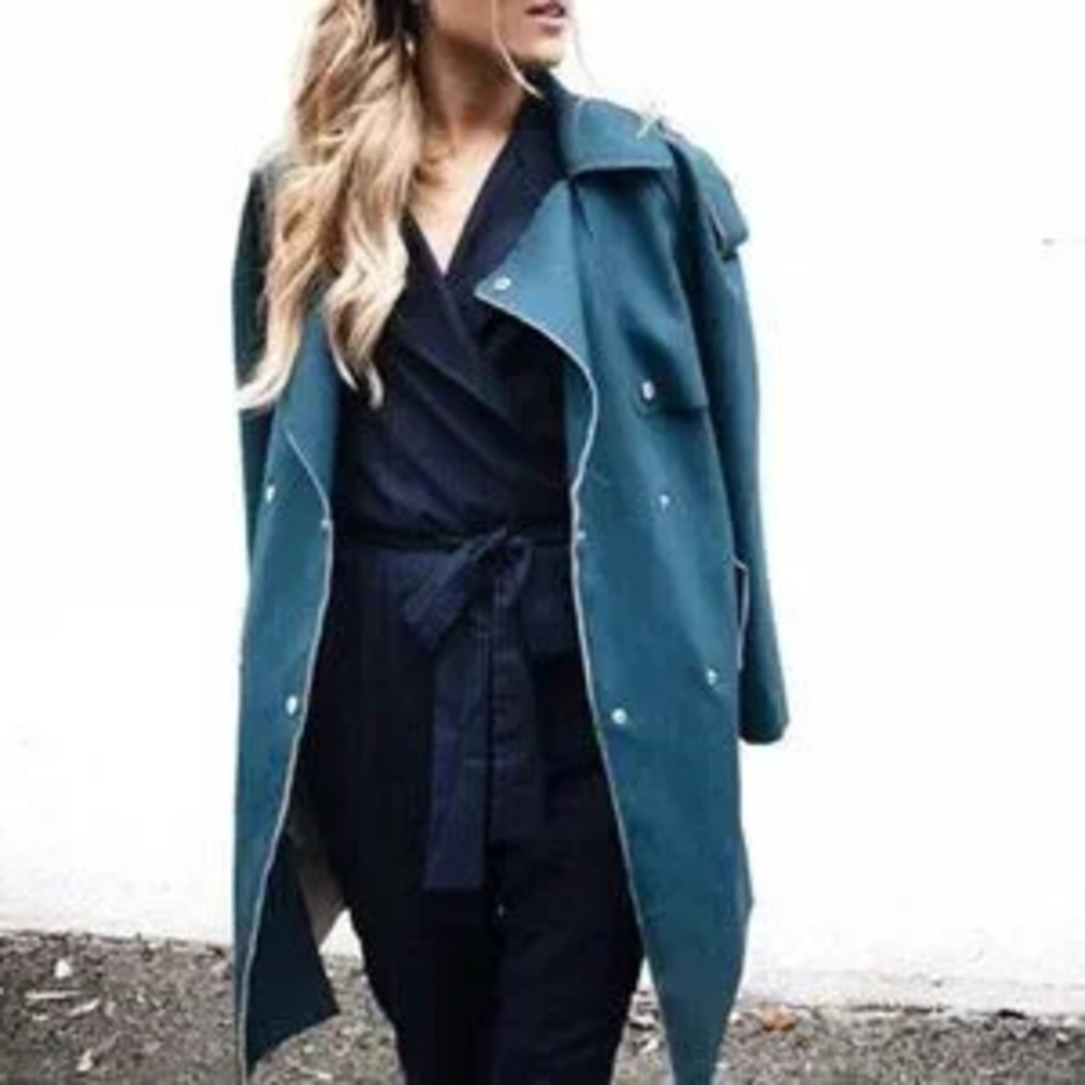 Teal Button front Jacket - Picture 1 of 4